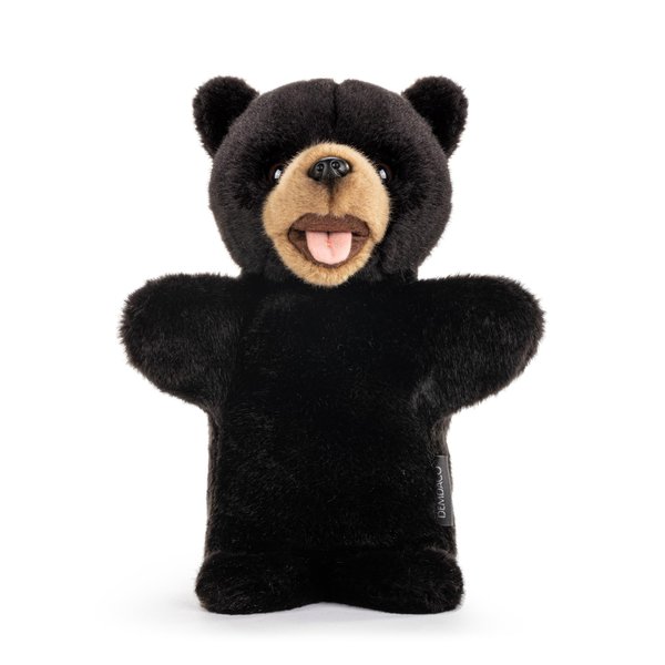 DEMDACO 5004810043 Animalcraft Black Bear Black and Tan 11 x 7.5 Inch Polyester Soft Plush Stuffed Animal Hand Puppet