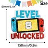 Level 8th Unlocked Cake Topper - Electronic Games Theme Boys Birthday Party Decorations Supplies - 8th Happy Birthday
