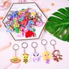 Lecinc 70Pcs Video Game Party Favors Video Game Keychains for Kids Birthday School Party Dinosaur Donut Marine Animal Mermaid Rainbow Bulk Keychains for Birthday Party Supplies