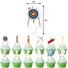 Archery Birthday Party Decorations Bow Arrow Hunting Party Supplies Includes Archery HAPPY BIRTHDAY Banner Cake Topper Cupcake Toppers Balloons for Archery Theme Party Hunting Birthday Decorations