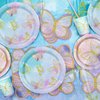 XJLANTTE 166 Pcs Butterfly Birthday Decorations - Including Butterfly Paper Plates, Napkins, Cups, Tablecloth and Straws for Fairy Birthday Decorations Butterfly Birthday Party Supplies, Serve 20