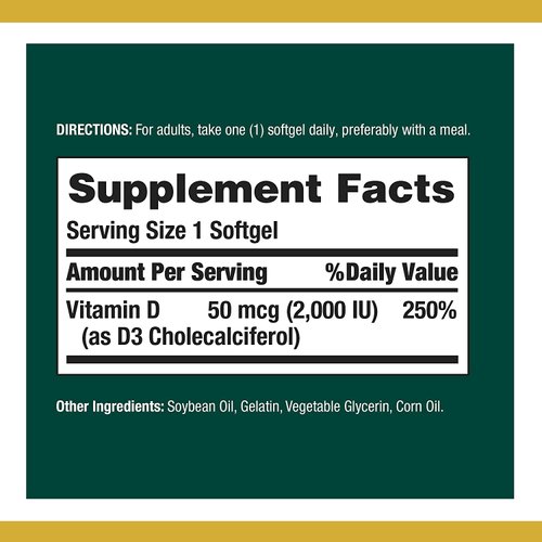 Nature&#39;s Bounty Vitamin D 2,000 IU Softgels