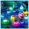 HyDren 24 Pcs Light Up Rubber Ducks Bulk Small Cute Ducks Operation Christmas Ducks Bath with Wig Up Funny Shower Ducks for Boys Girls Birthday Holiday Pool Party Favors