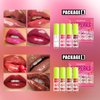 Tiejdhr 4 Colors Lip Oil Lip Glaze, Hydrating Lip Glow Oil Big Brush Head Shiny Moisturizing Lip Gloss, Long Lasting Non-sticky Fresh Transparent Tinted Plumping Lip Oil- Set A