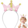 Capiant 1st Birthday Decorations for Women, Birthday Crown Headbands, 1-Year-Old Happy Birthday Decorations Flower Princess Tiara Hair Accessory, Women 1st Birthday Gift Party Decorations Supplies