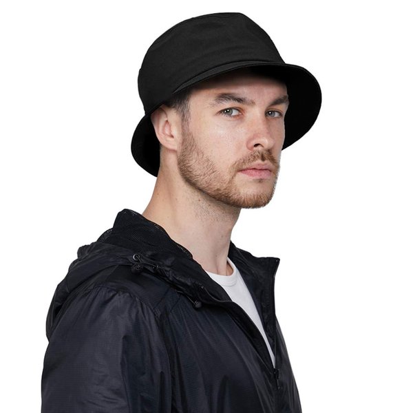 DOCILA Black Bucket Hat for Men Women Stylish Waterproof Rain Hats Summer Crushable Fishing Hiking Golf Sun Cap Spring Lightweight Fisherman Hat Detachable Chin Strap