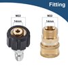 Raincovo Pressure Washer Quick Connect Fittings, M22 14mm to 3/8 Inch Hose Adapter, 4 Pieces