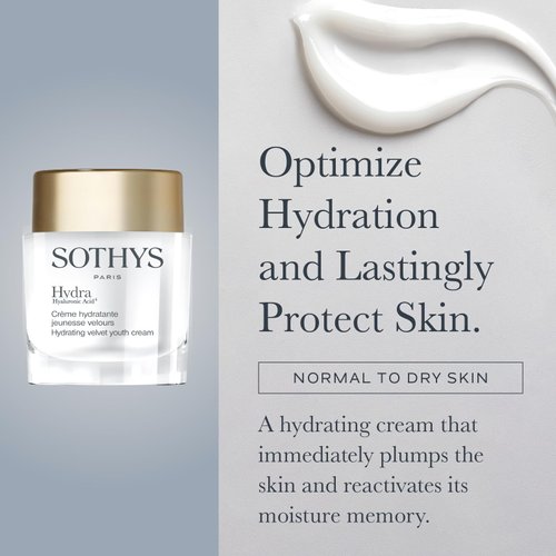 SOTHYS Hydrating Velvet Youth Cream | Face Moisturizer with Hyaluronic Acid for Youthful Plumpness | Normal to Dry Skin