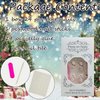 24Pcs Christmas Nails Glitter Silver French Tip Press on Nails Short Square False Nails Christmas Press ons Coloured Light Xmas Hat Full Cover Fake Nails Snowman Glue on Nails for Winter Acrylic Nails