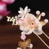 5Pcs Alloy Hair Sticks Pins Long Tassel Hanfu Chinese Flower Hair Clips Crystal Hair Pins Headwear Sets for Women and Girls