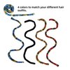 4 Pieces Spiral Lock Hair Tie for Dreadlocks - Iron Wire Embedded, Bendable Ponytail Holders - Long Dreadlock Accessory for Women & Men with Thick Curly Hair