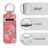 JooMeryer Lip Balm Holder Keychains Flamingo Printed Chapstick Holder Chapstick Sleeve Pouch Bag Accessories for Womens Girls,Pink Flower Flamingo