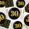 BQK 96 Pcs 30th Birthday Plates and Napkins Party Supplies 30th Birthday Party Decorations 30th Birthday Decorations for Men