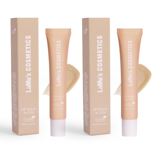 2 PACK Lip Butter Balm Lip Care for Summer Conditioning Ultra-Nourishing Lip Care Instant Moisture, Shine and Hydration for Day and Night 0.5oz (Vanilla)