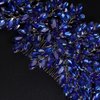 JWICOS Crystal Bride Wedding Hair Comg Bridal Hair Comb Hair Clip Flower Wedding Hair Accessories for Women and Girls (Blue)