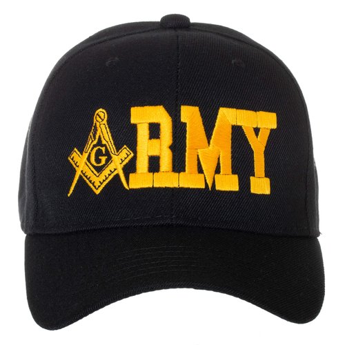 United States Army Masonic Square and Compass Embroidered Black Baseball Cap