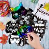 Natonhi Halloween Crafts for Kids 64Pcs Halloween Favors Rainbow Scratch Paper Art Masks Kits with 32Pcs Wooden Styluses and 32Pcs Ribbons for Halloween Party Supplies