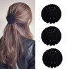 Aweoisa Black Birds Nest Hair Clip,3PCS Hair Accessories For Women,Bird Nest Magic Hair Clip,Hair Bun Accessories For Women,Hair Bun Clip