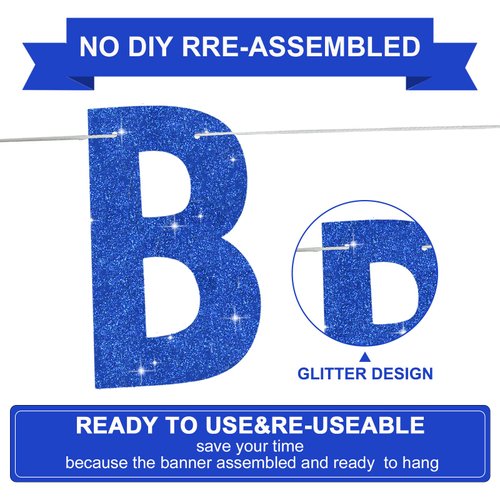 BEISHIDA Blue Rude That You're Leaving but ok Banner,Pre-Strung Coworker Leaving Banner,Glitter Retirement Going Away Goodbye Party Decoration, Graduation Party Supplies (No DIY