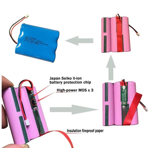 AOLIKES 3.7v 6600mAh Rechargeable Battery Pack for Simplehuman Sensor Makeup Mirror ST3026 BT1080 Battery Replacement ST3027 3028 and More, 1s3p Batteries Pack