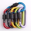 6 pcs/Set D Ring Key Chain Locking Carabiner Aluminum Multi-Purpose Hook Strong Lock Buckle Outdoor Equipment (Multicolor)