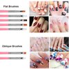 AIBEE 20pcs Nail Art Design Tools, 15pcs Nail Art Brushes Kit with 5pcs Nail Dotting Pens, PINK (pink)