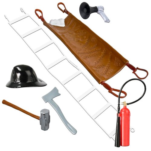 7 Piece Fireman Accessory Set for Wrestling Action Figures
