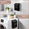 SUBEKYU Metal Magnetic Lint Bin for Laundry Room, Wall Mounted Lint Box Holder Trash Can with Lid for Dryer, Black…