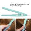 Hair Straightener and Curler, 2 in 1 Mini Bangs Hair Straightener Beauty Flat Iron Heating Curler Ceramic Tourmaline Plate Ionic Flat Iron Hair Curler & Straightener (Green)
