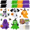 Moucuny 36 Sets Halloween Felt DIY Ghost Kits Halloween Craft Kit Ghost Hanging Ornament Halloween Party Favor Decoration for Indoors Outdoors Classroom Activities Supplies