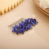 Chargances Bride Wedding Crystal Flower Hair Comb Blue Rhinestone Hair Side Comb Fashion Handmade Headpiece Hair Accessories for Bridal Wedding Prom Flower Girl (Royal Blue)