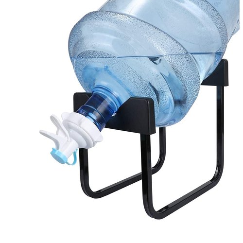 Forzaddik Metal 5 Gallon Water Jug Stand Dispenser with 2.15 Inch Dustproof Valve,Non-Slip Drinking Water Cooler Rack with Reusable Spout