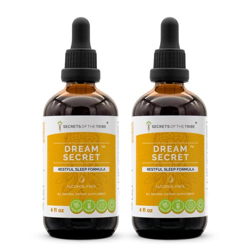 Secrets of the Tribe - Dream Secret, Restful Sleep Formula, Herbal Supplement Blend Drops Alcohol-Free Liquid Extract (2x4 fl oz)