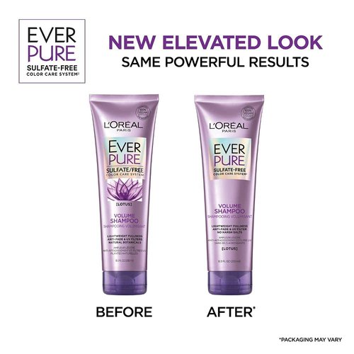 L’Oréal Paris Moisture Sulfate Free Shampoo, Hair Care for Color-Treated Hair with Rosemary Botanicals, EverPure, 8.5 Oz (Packaging May Vary)