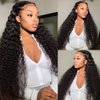 Espive 13x4 Deep Wave Lace Front Wigs Human Hair Pre Plucked 180% Density HD Lace Front Wigs Human Hair Deep Wave Frontal Wig Glueless Wig 22 Inch