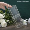 JUXYES Pack of 2 Clear Display Case for Mini Action Figures, Acrylic Display Case Box with Sliding Door, Stackable Display Case Cube Small Showcase Free Standing Dustproof Collectibles Protection Box