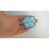 Generic Medium/small blue and white glitter snowflake hair claw clip