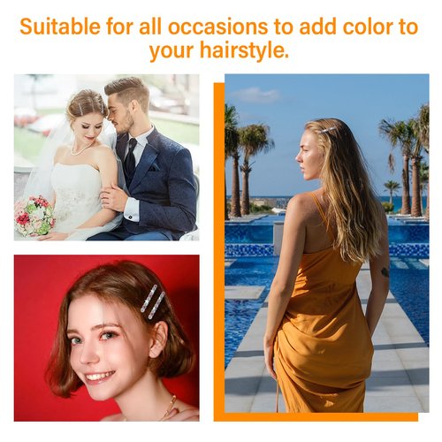 XINVTIV Rhinestone Metal Hair Clips,Hair Snap Clips for Women,No bend Hair Clips,Fashion Girls Hair Accessories,2 Count Fashion Styling Accessories for Women Girls