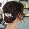 Kisshine Pearl Bride Wedding Hair Comb Silver Stars Headpiece Rhinestone Bridal Hair Accessories for Women and Girls