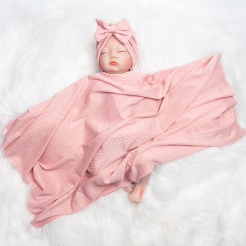 Reborn Baby Doll Clothes Accessories for 17-22 Inch Baby Boys Girl Dolls Soft Gentle Blanket 4 Pcs Newborn Infants Printed Pink 30 * 30 Inch…