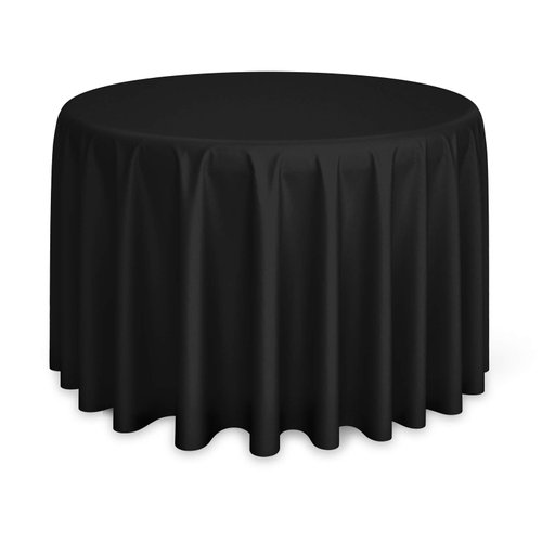 Lann's Linens - 108" Round Premium Tablecloth for Wedding/Banquet/Restaurant - Polyester Fabric Table Cloth - Black
