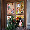 Christmas Window Clings, Snowman Snowflake Ornaments Glitter Window Decals, Double-Side Removable Glitter Stickers for Home Party Supplies