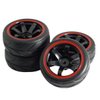 ShareGoo 12mm Hex Wheel Rims & Rubber Tires Compatible with Redcat HPI Tamiya HSP RC 1/10 on-Road Racing Touring Car (Pack of 4)