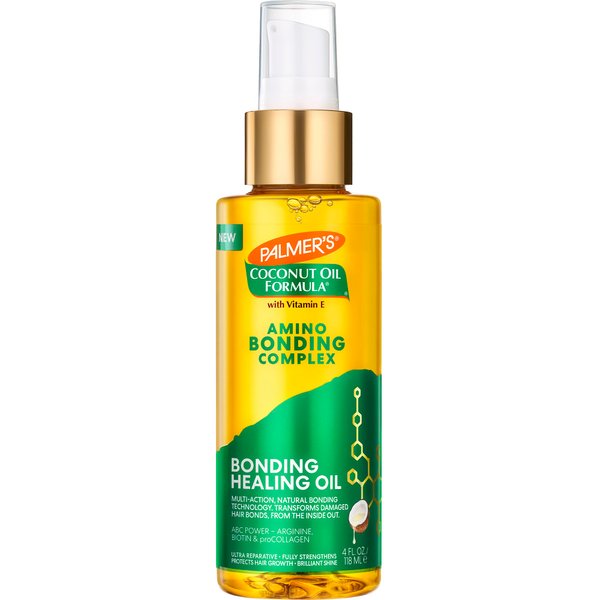 Palmer's Amino Bonding Complex Hair Oil, Healing Treatment with Coconut Oil & Vitamin E, Heat Protectant, Anti Frizz, Adds Shine, Strengthens & Protects Hair Growth, All Hair Types, 3.4 fl. oz, White