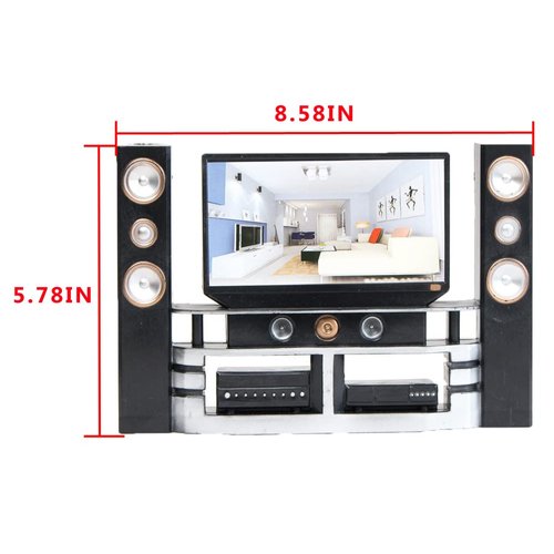 E-TING Miniature Dollhouse Furniture Accessories Playset for 11.5-12 inches Dolls (Hi-Fi TV Cabinet Set)
