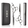 Hair Cutting Scissors Shears Set, CIICII Professional Hairdressing Scissors Kit (Hair Beard Trimming Shaping Grooming Thinning Shears) for Men Women Pets Home Salon Barber Cutting Kit (Silver)