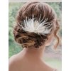 Latious Wedding Bride Flapper Feather Hair Comb White Crystal Bridal 1920s Hair Clip Fascinator Hair Accessories Prom Hair Jewelry for Women and Girls