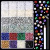 YGDZ Rhinestones, 10000 PCS Nail Rhinestones, Rhinestones for Crafts, Nails, Nail Pearls, Gems Stones with Storage Organizer Box, Resin Flatback Rhinestones Set, Nail Accessories for DIY Nail