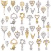 36 Pcs Luxury Nail Charms, TOROKOM 3D Dangle Nail Art Rhinestones Gold Silver Heart Pearl Crystal Gems Nail Diamond for Girl Women DIY Nail Design Craft Jewelry Making