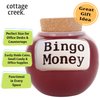 White Elephant Gifts for Adults, for Women, Men, Red Ceramic Bingo Money Jar Piggy Bank, Kitchen Home Decor, Funny Coin Jar, Mom Grandma Dad Boyfriend Gift
